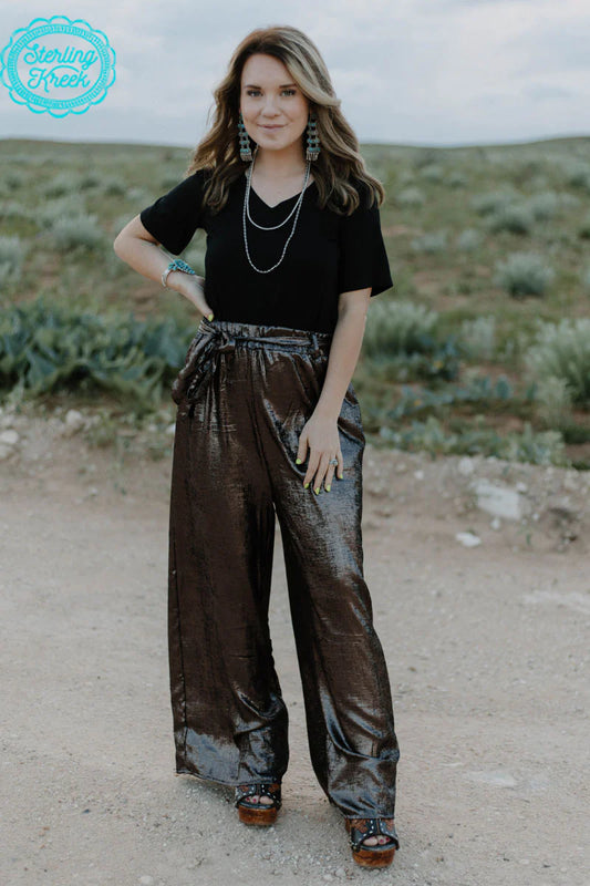 Metallic Copper Pants