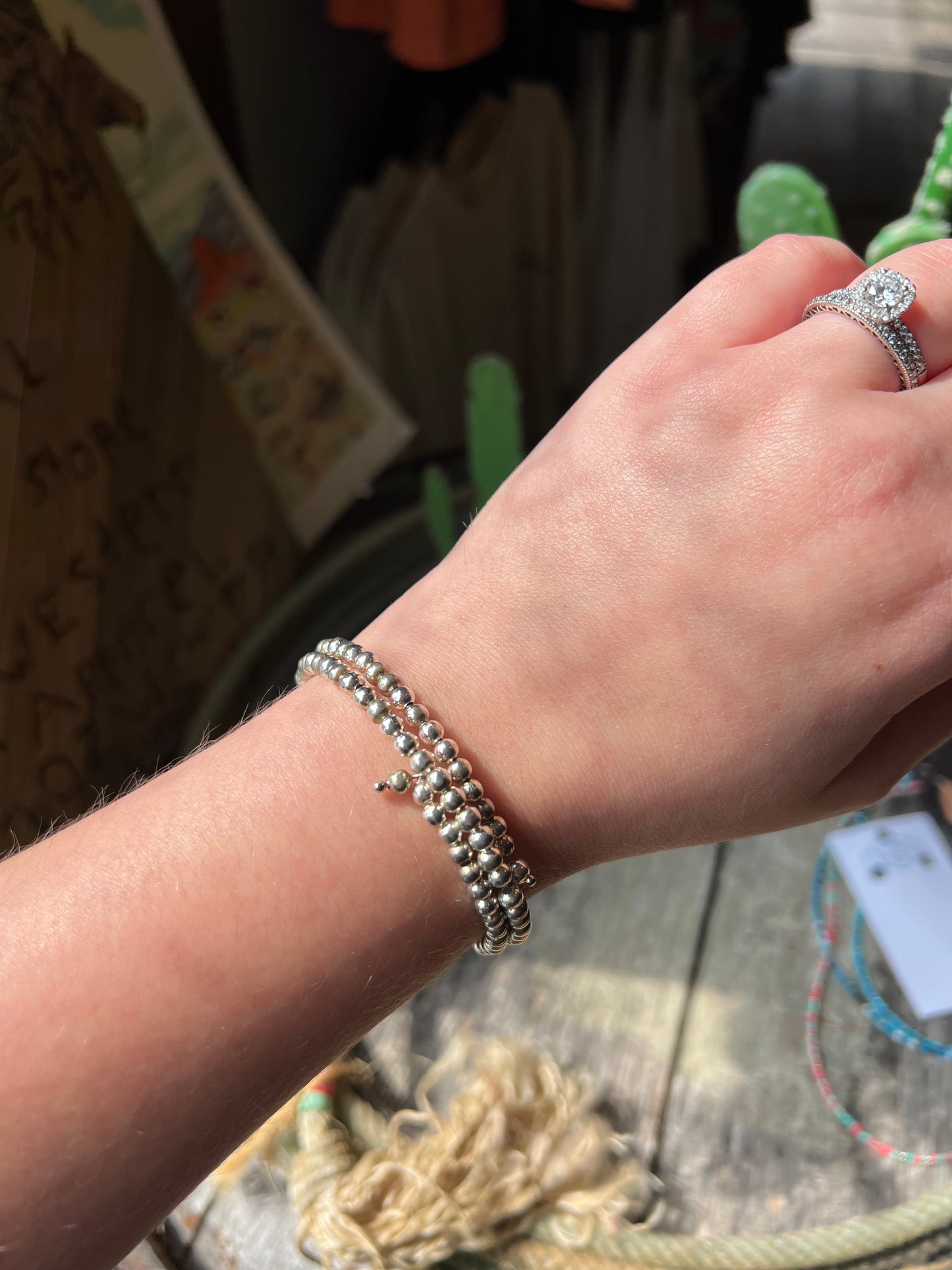 Faux Silver Wrap Around Bracelet