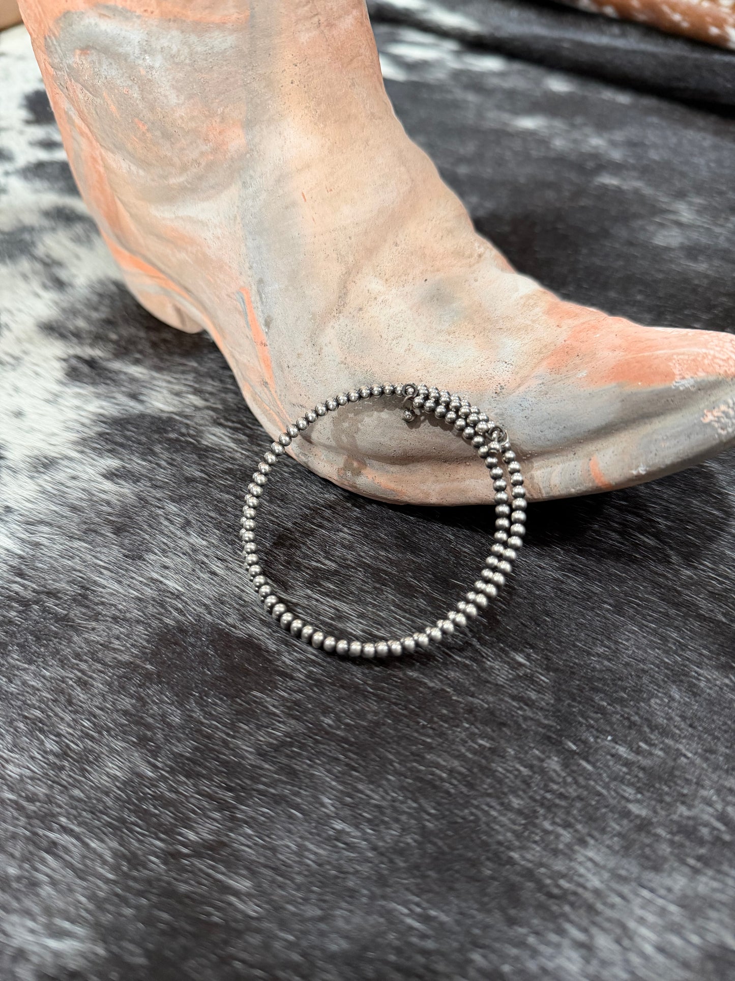 3MM Sterling Silver Pearls Wrap Bracelet