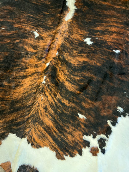 Tri-Color Tiger King Brindle Cowhide Rug