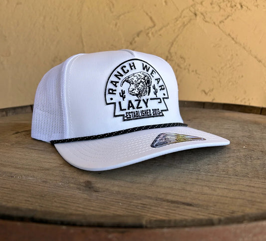 Lazy J Ranch SnapBack White Rope Arrowhead