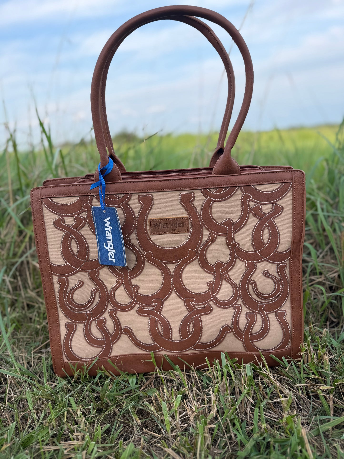 Wrangler Horseshoe Cutout Tote - Brown