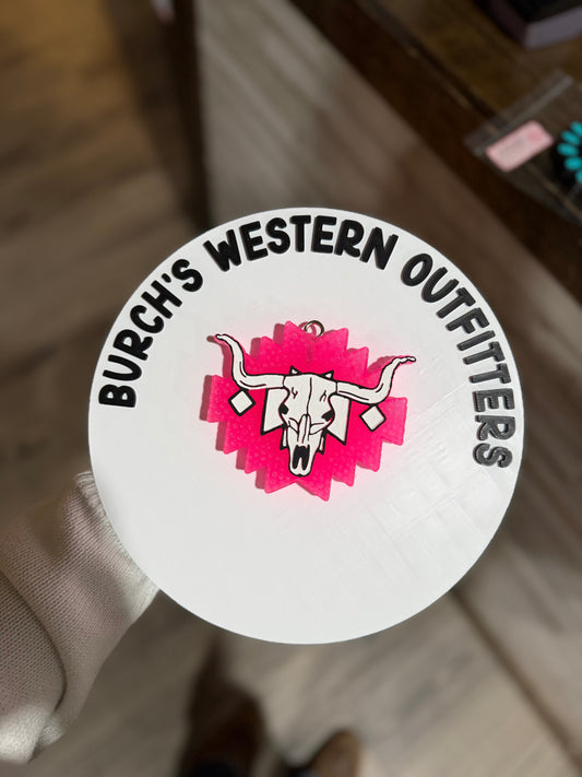 Aztec Pink Steer Freshie Scent: Leather N Lace