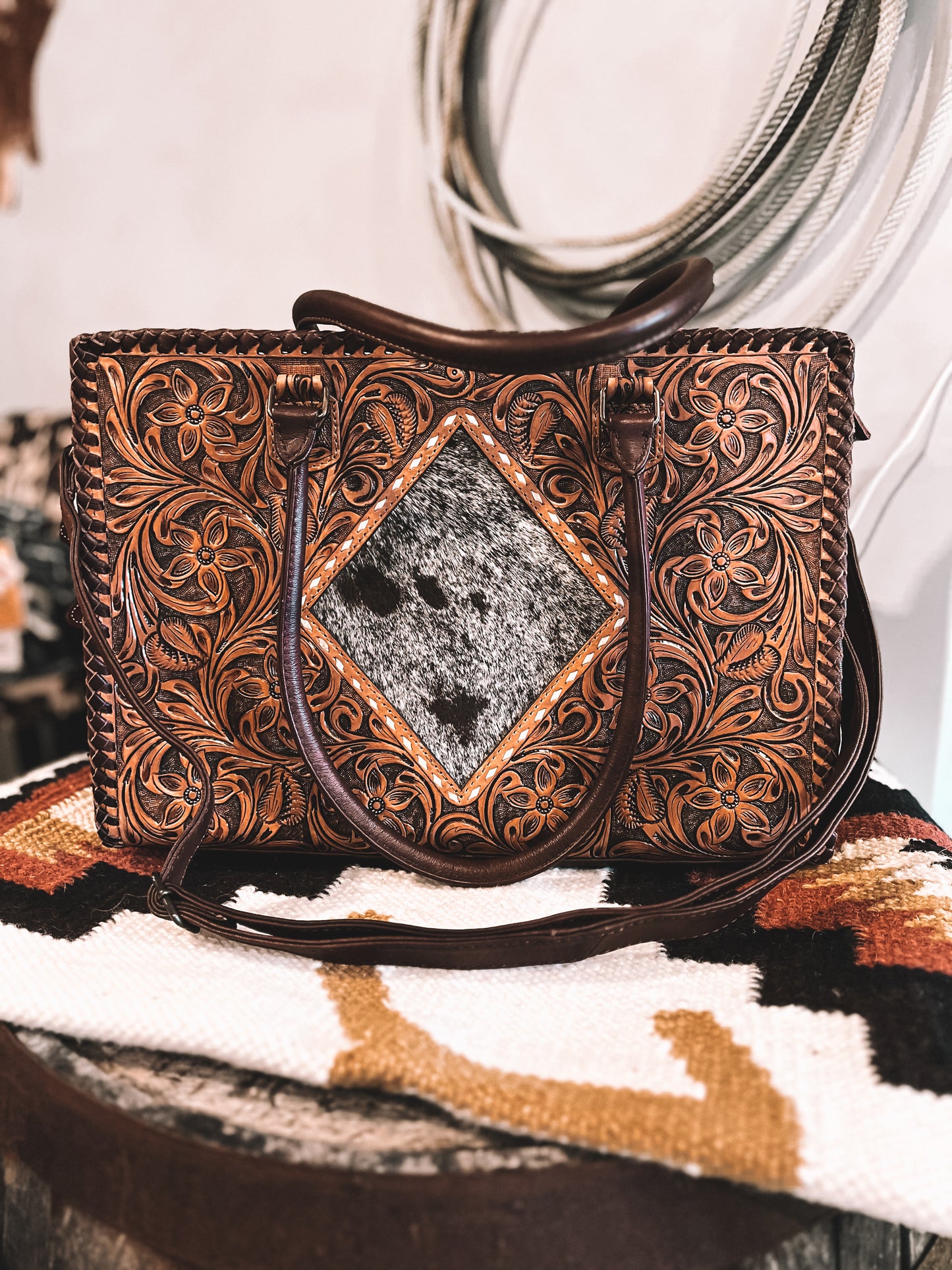 Tooled Diamond Back Tote