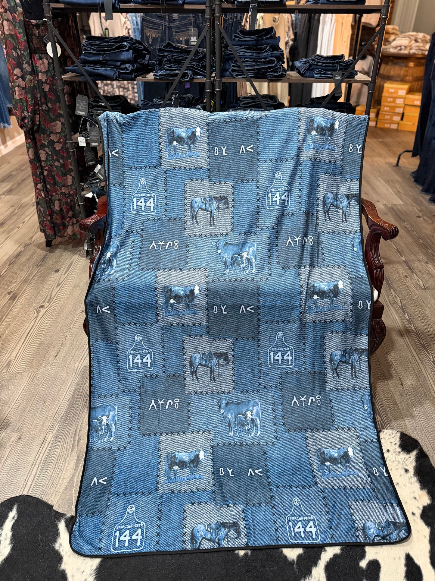 Patchwork Cow & Calf Reversible Blanket