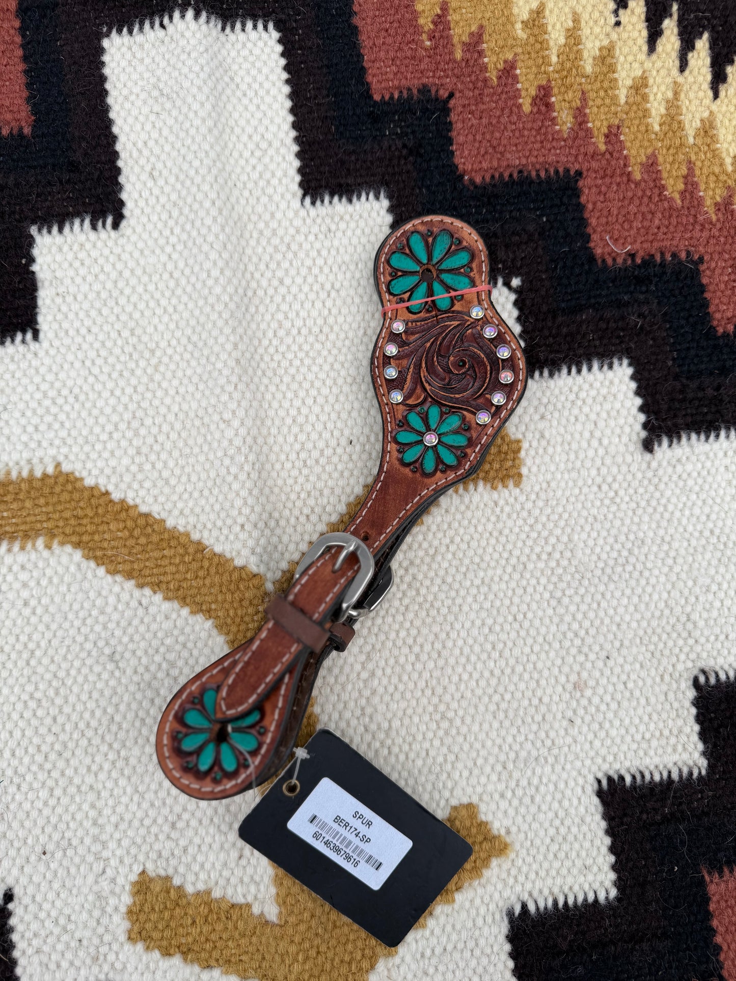 Turquoise Concho Spur Straps