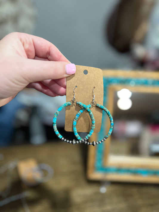 Sterling Silver Heishi Hoop Earrings