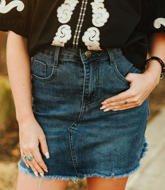 Classic Western Mid Wash Skirt