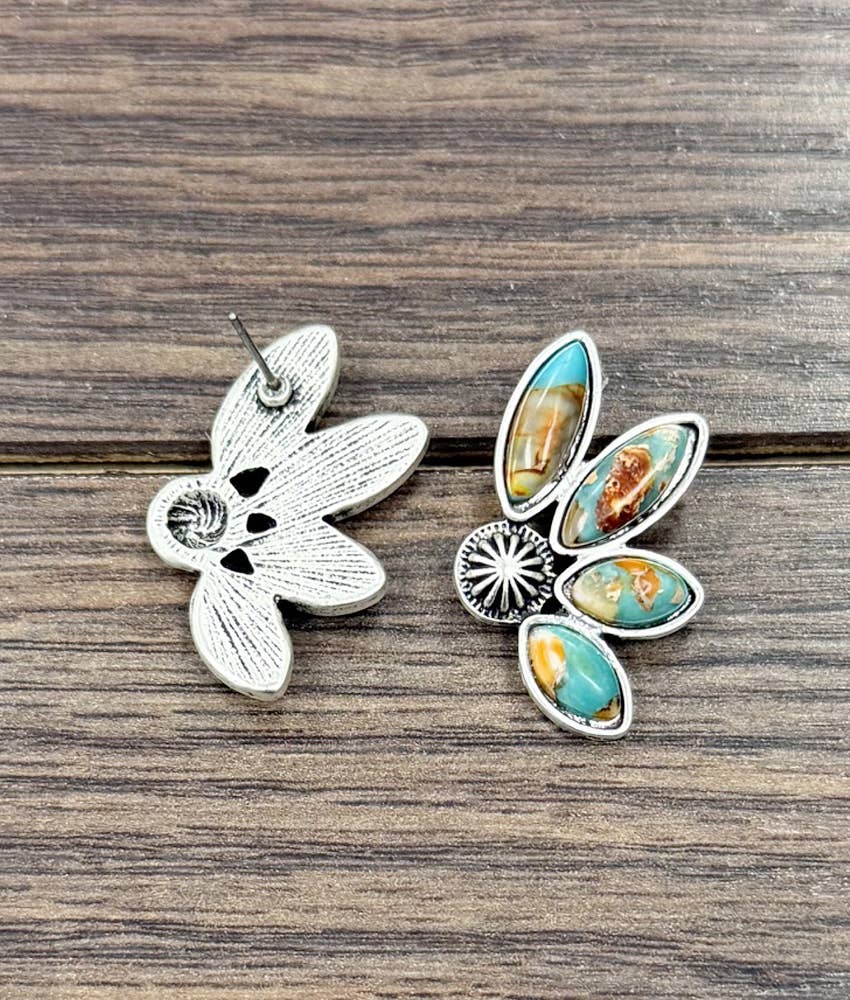 Santa Fe Turquoise Faux Stud Earrings