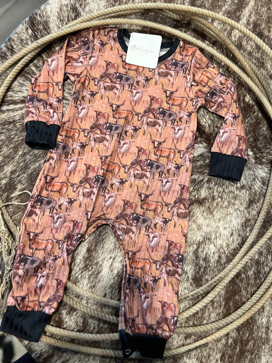 Longhorn Boy Romper