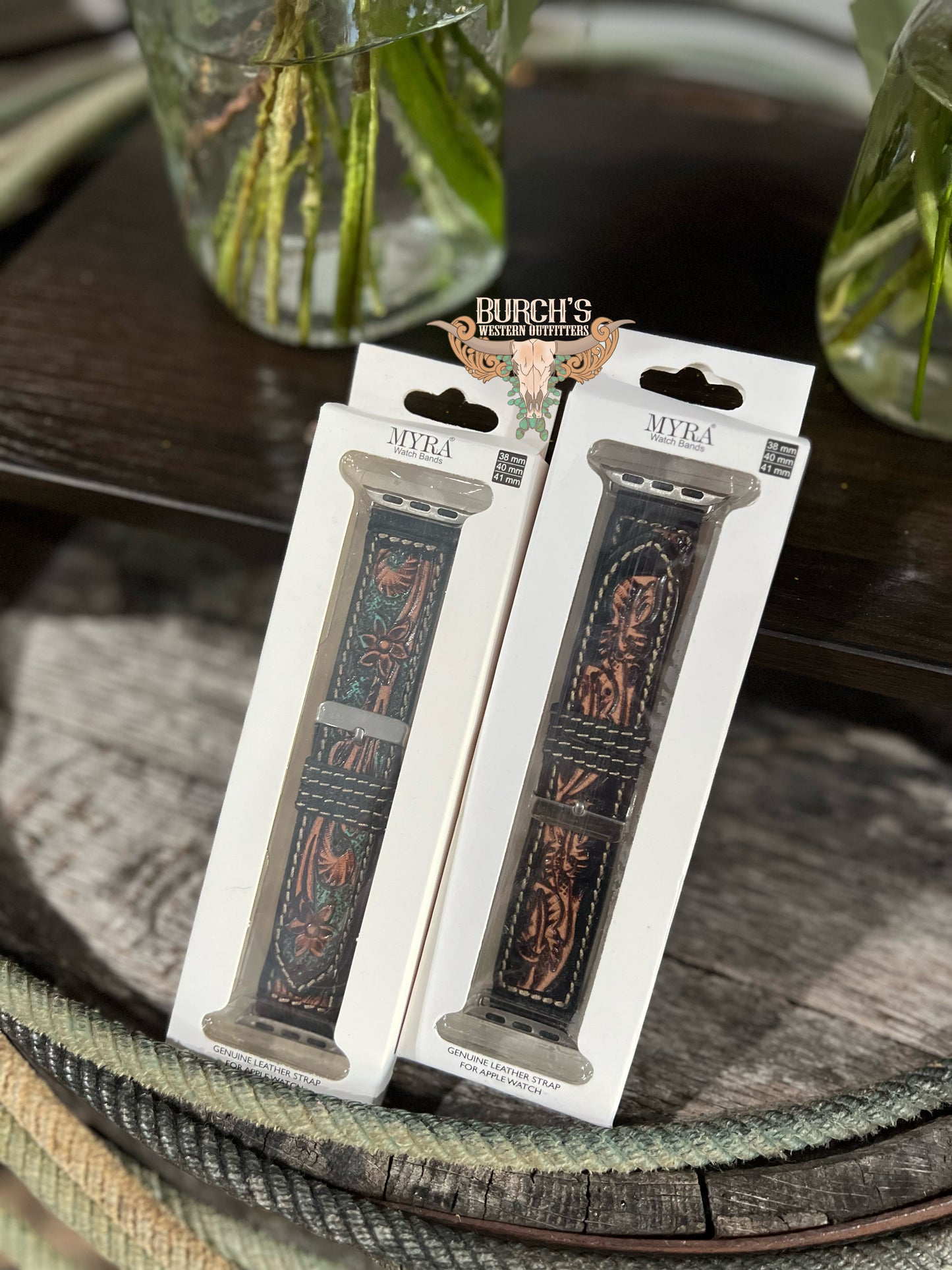 Tooled Leather Apple Watch Band 38-41MM