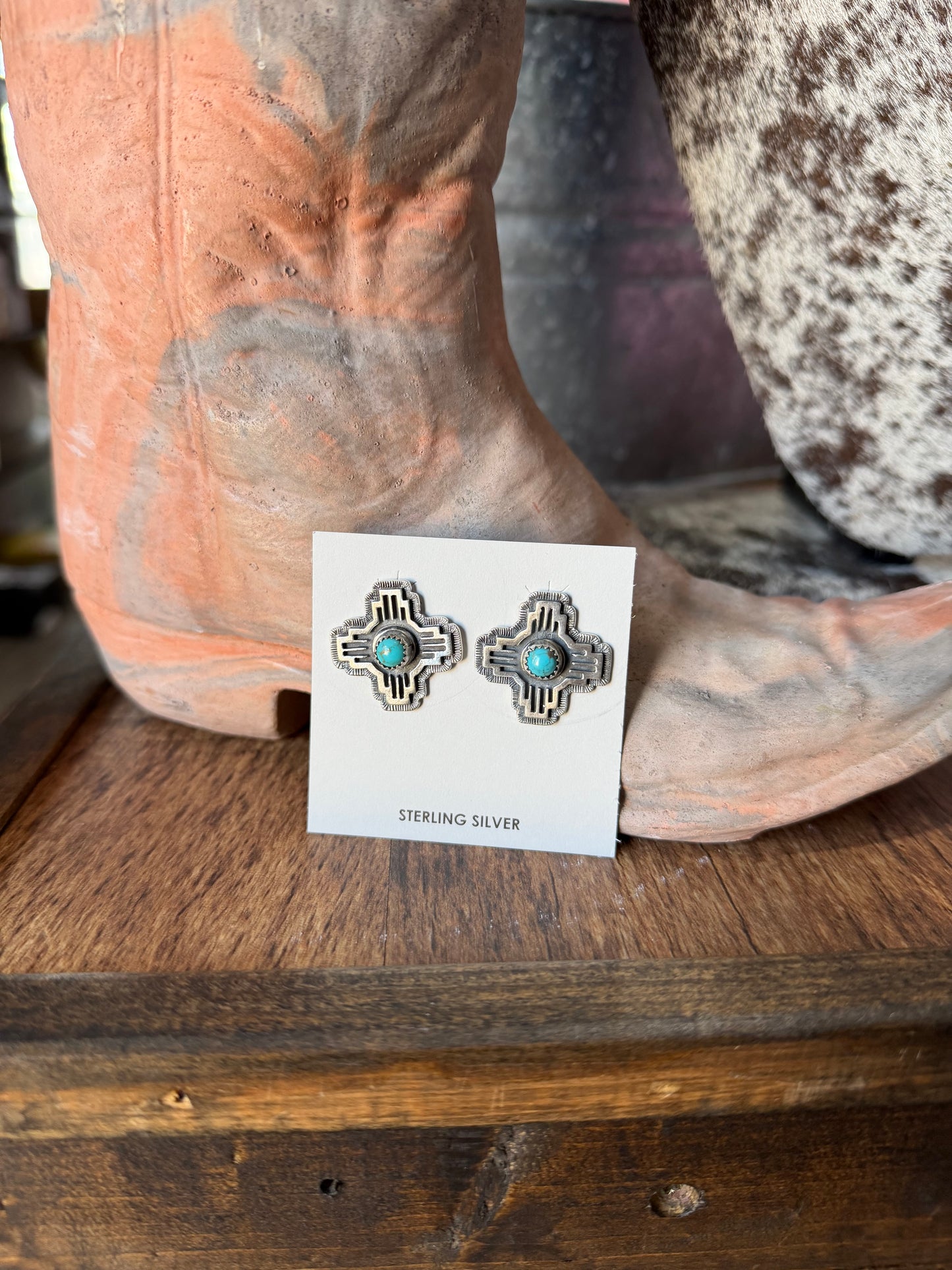 Turquoise Zia Studs