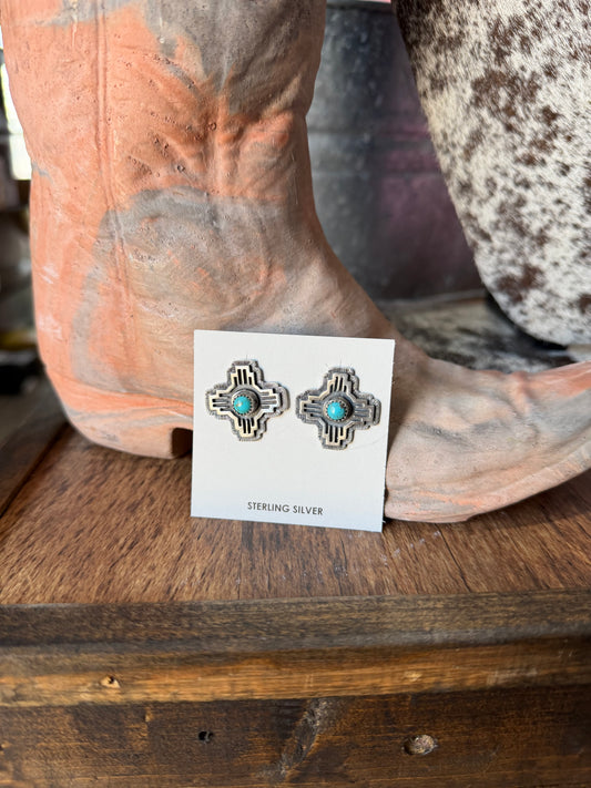Turquoise Zia Studs