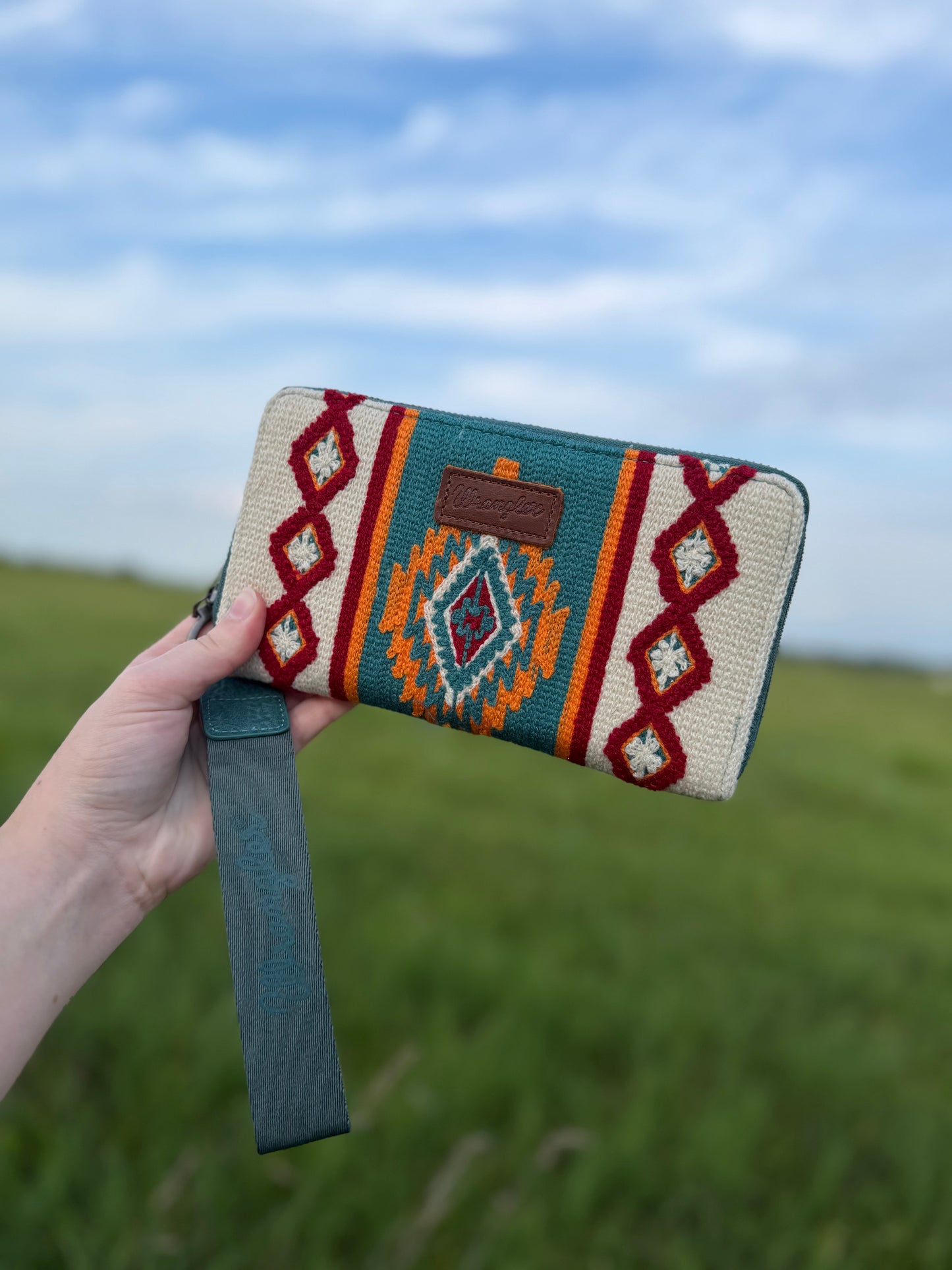 Wrangler Southwestern Knitted Wallet - Turquoise