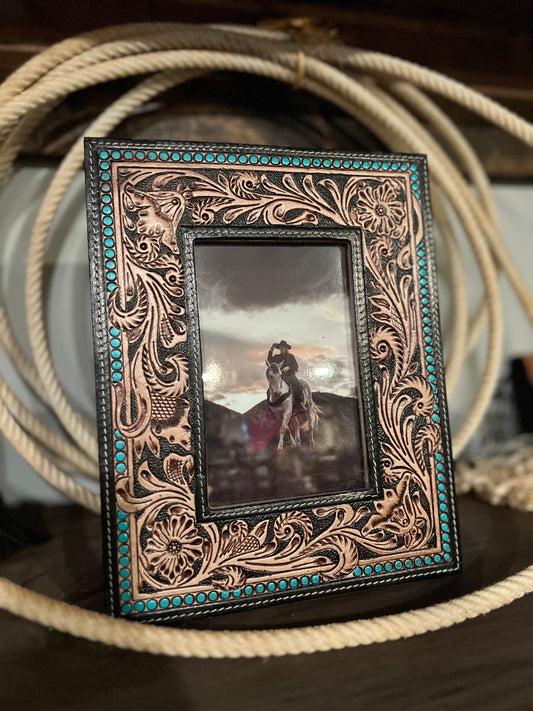 Tooled Leather Picture Frame