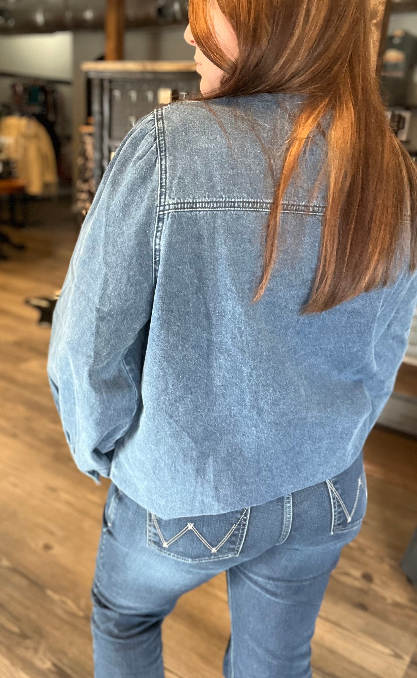 Mineral Washed Denim Top