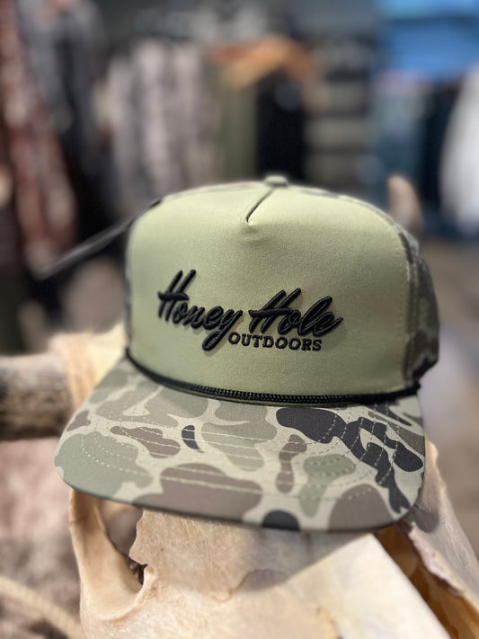 Honey Hole Camo Mesh Snapback