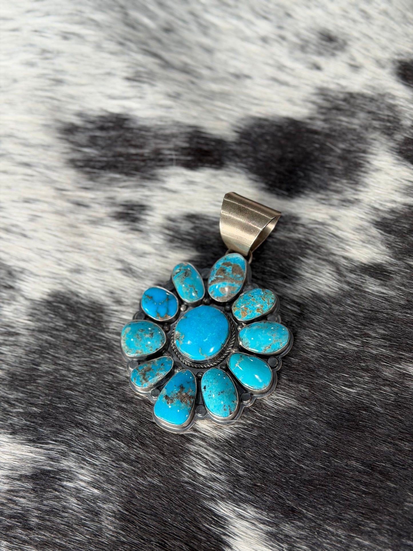Large Turquoise Cluster Pendant
