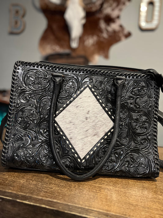 Diamond Cowhide Tote Crossbody