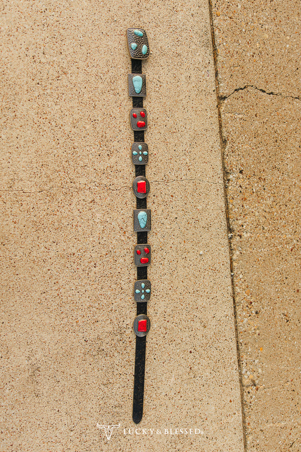 Multi Stone Concho Belt