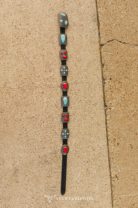 Multi Stone Concho Belt