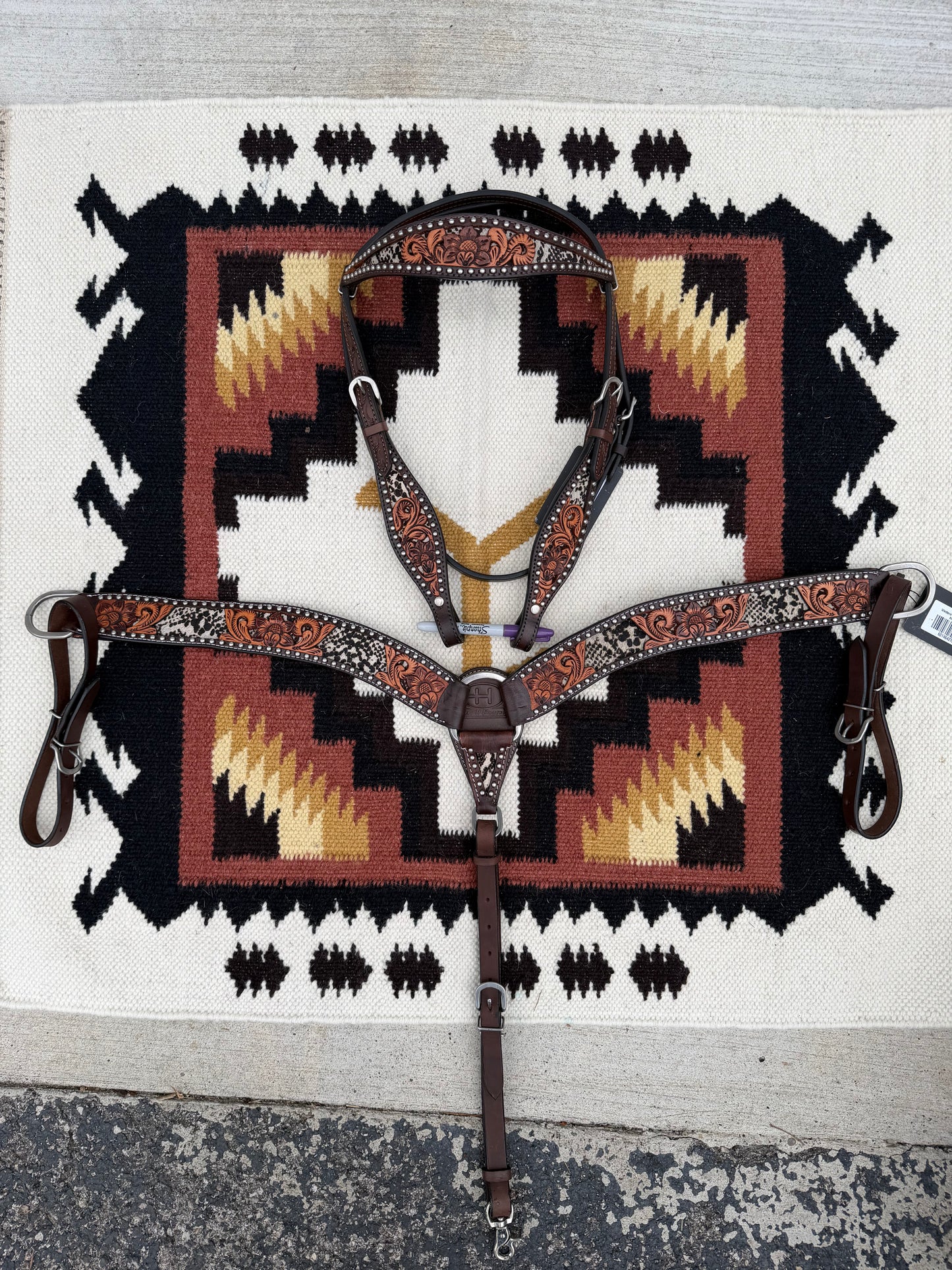 Snake Print Headstall Only