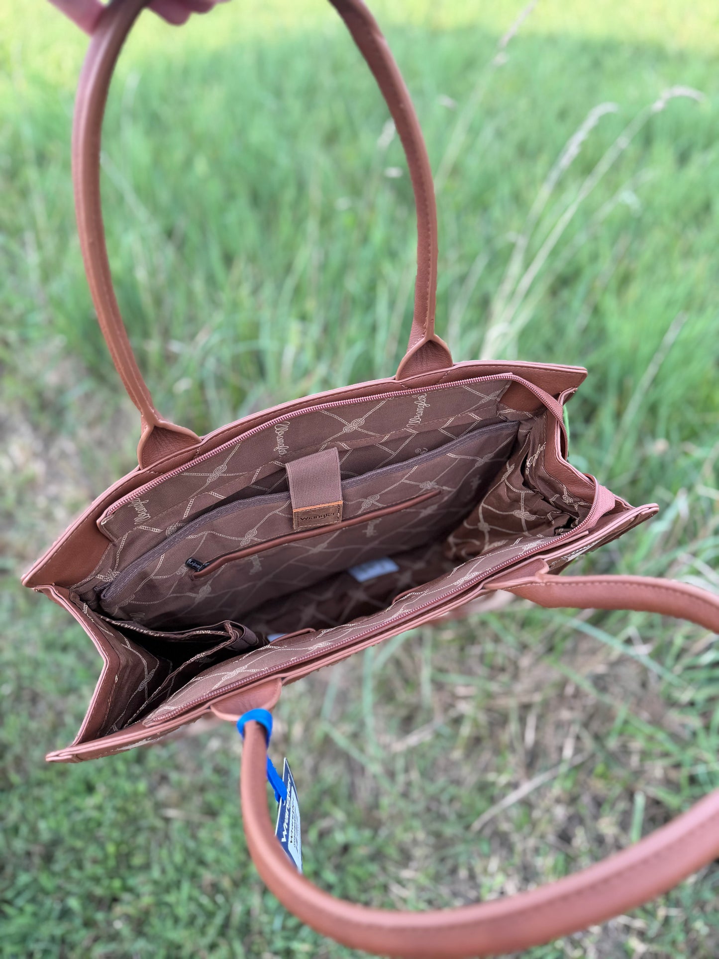 Wrangler Horseshoe Cutout Tote - Brown