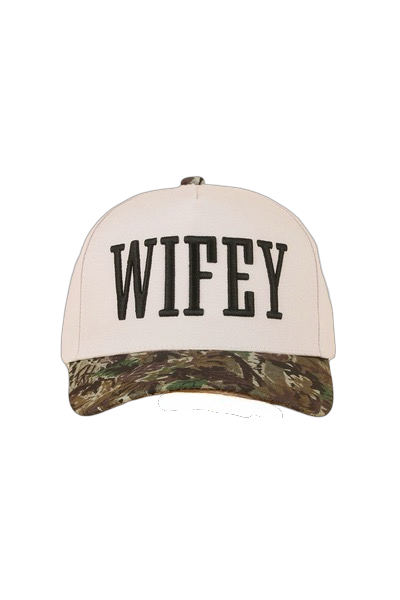 Cap with 'WIFEY' text on a white background