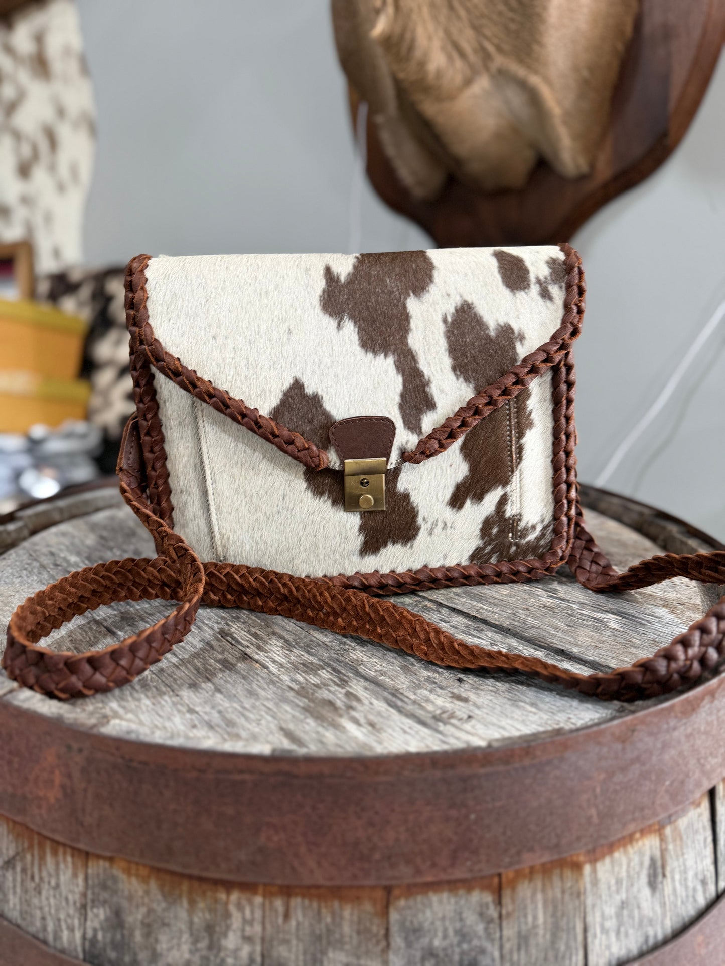 Blueberry Wine Cowhide Crossbody