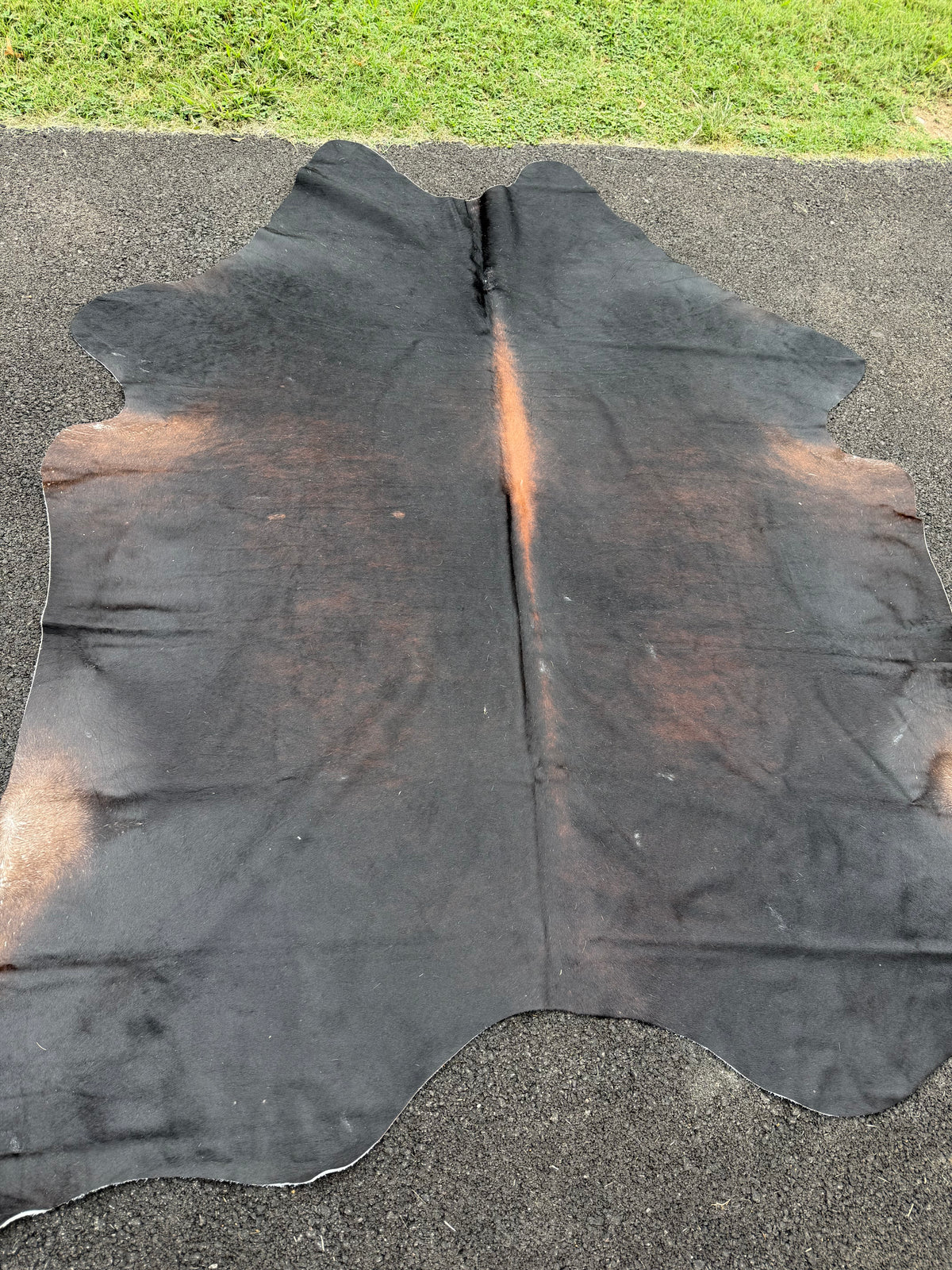 Dark brindle cowhide rug