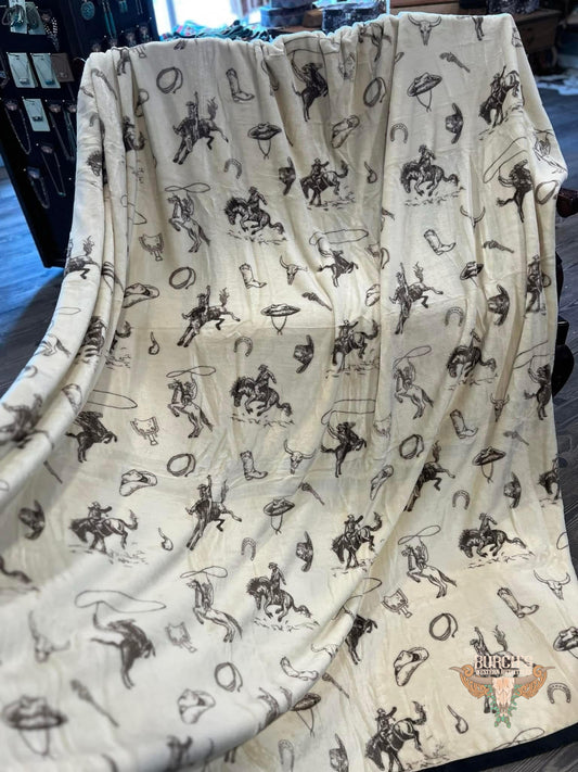 Dusty Cowpoke Plush Blanket