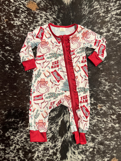 Christmas Pj’s Girl Zip Romper