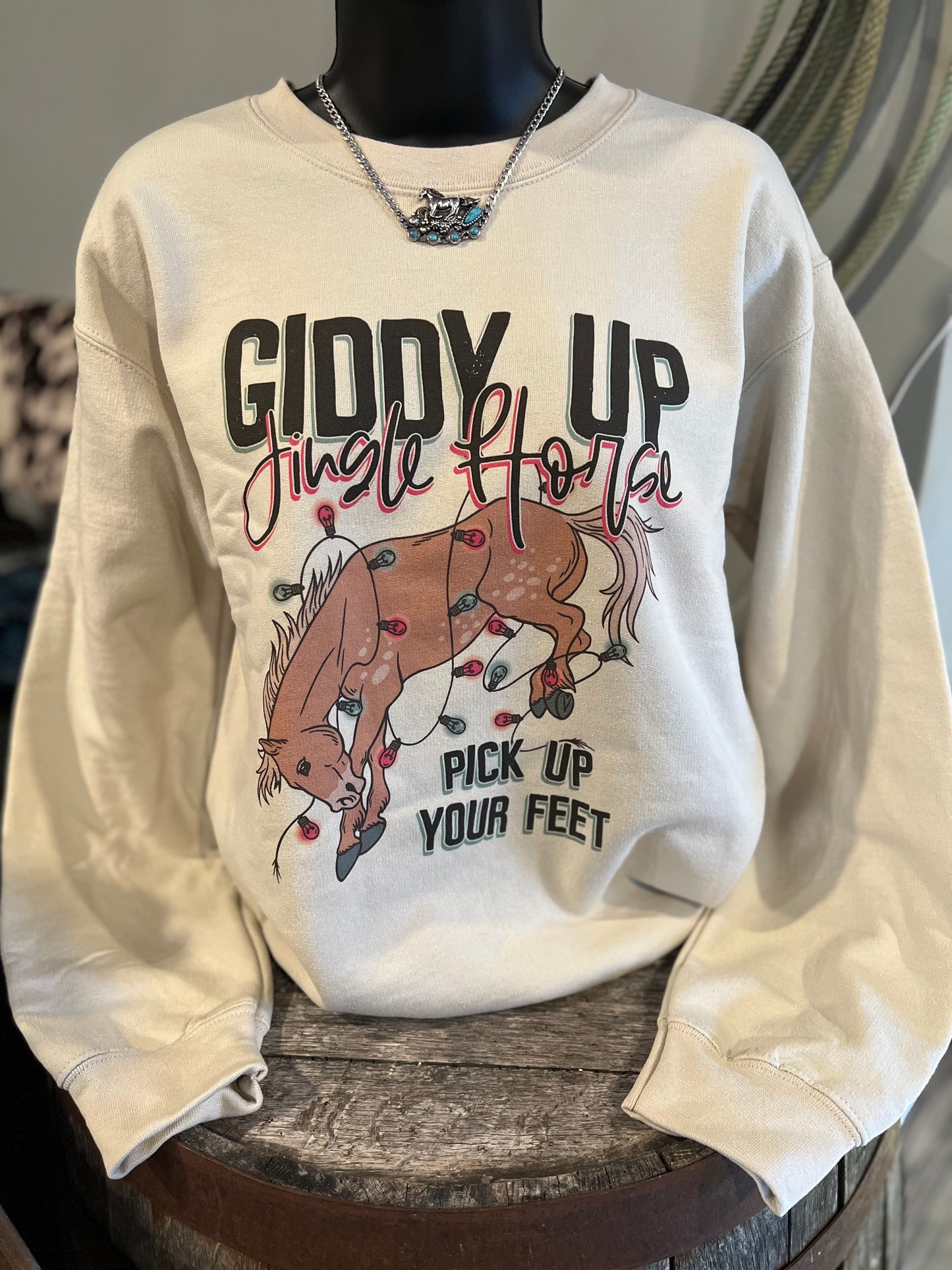 Giddy Up Jingle Horse Sweatshirt