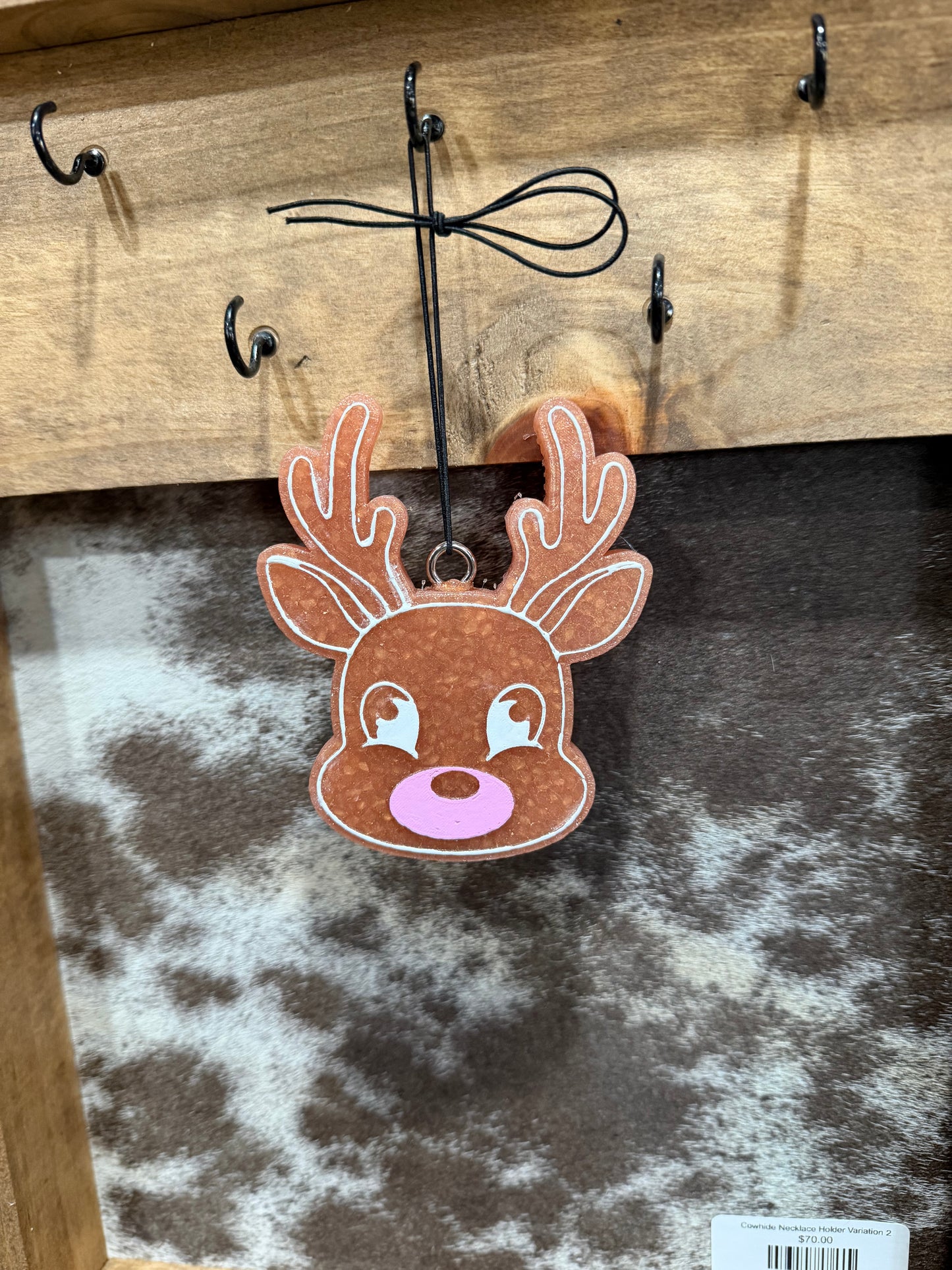 Pink Nose Reindeer Peppermint Bark Freshie