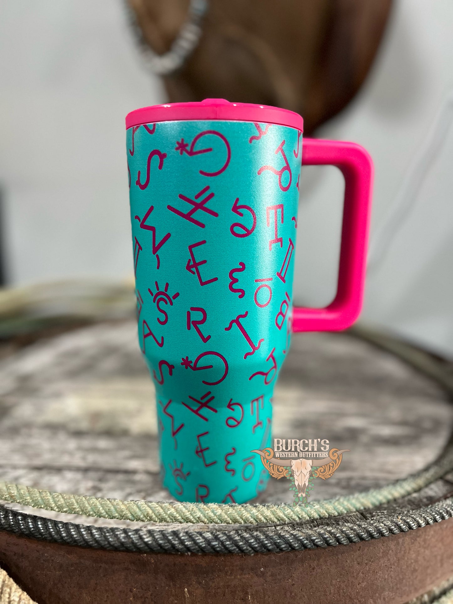 Neon Pink Branded 32OZ Tumbler