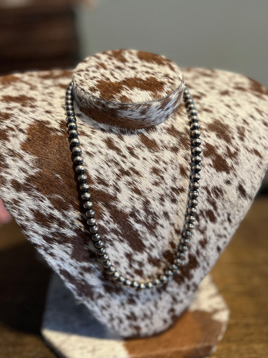 8MM 23-25” Sterling Silver Necklace