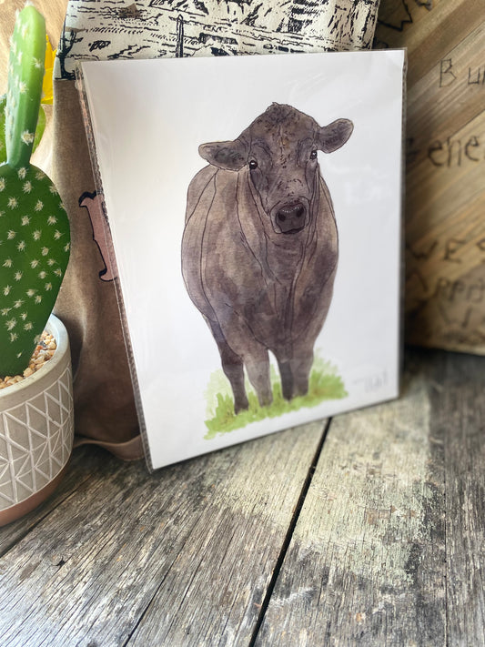 Large Angus Bull Card