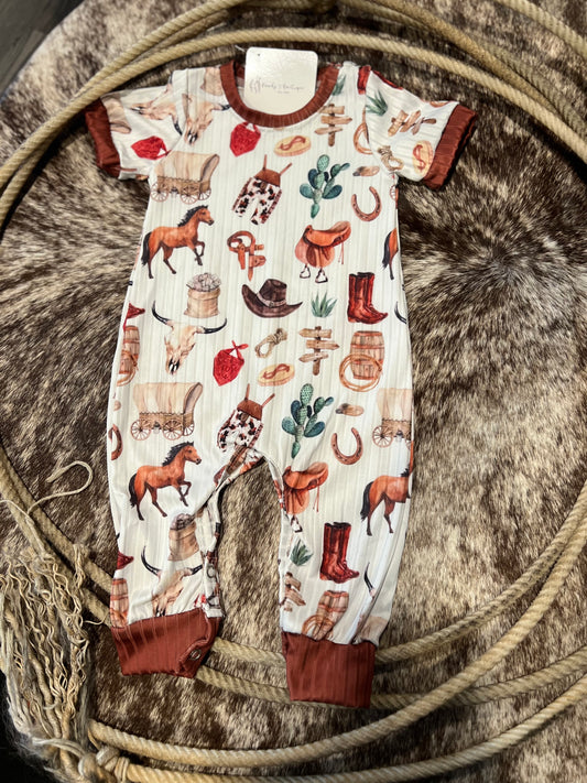 Saddle Up Boy Romper