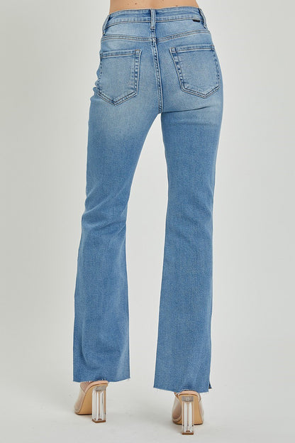 Medium Wash High Rise Bootcut Risen Jeans