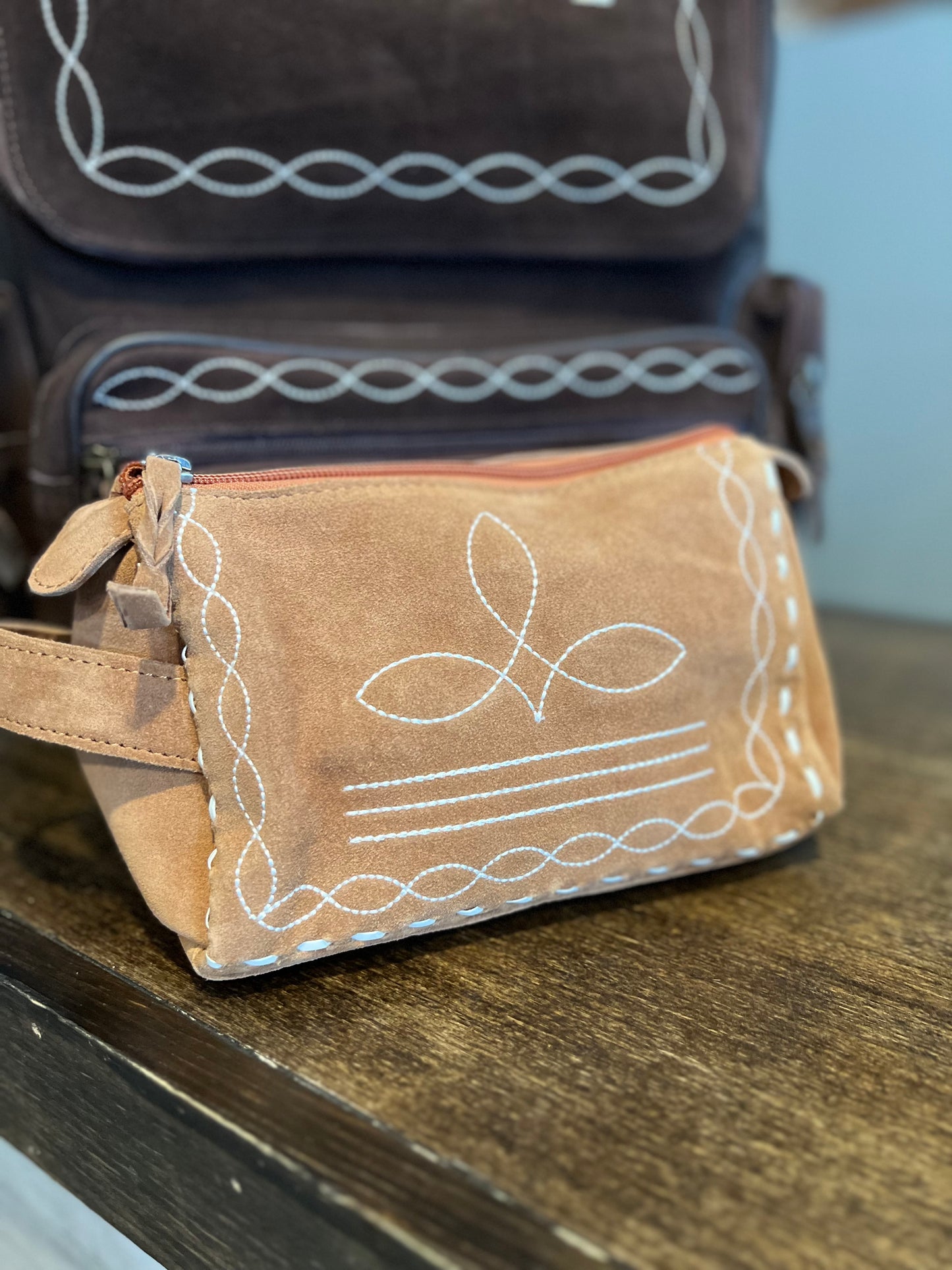 Tan Boot Stitch Carry-All