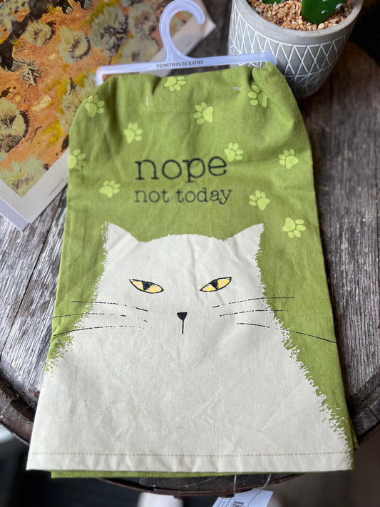 Nope Not Today Cat Kitchen Towel