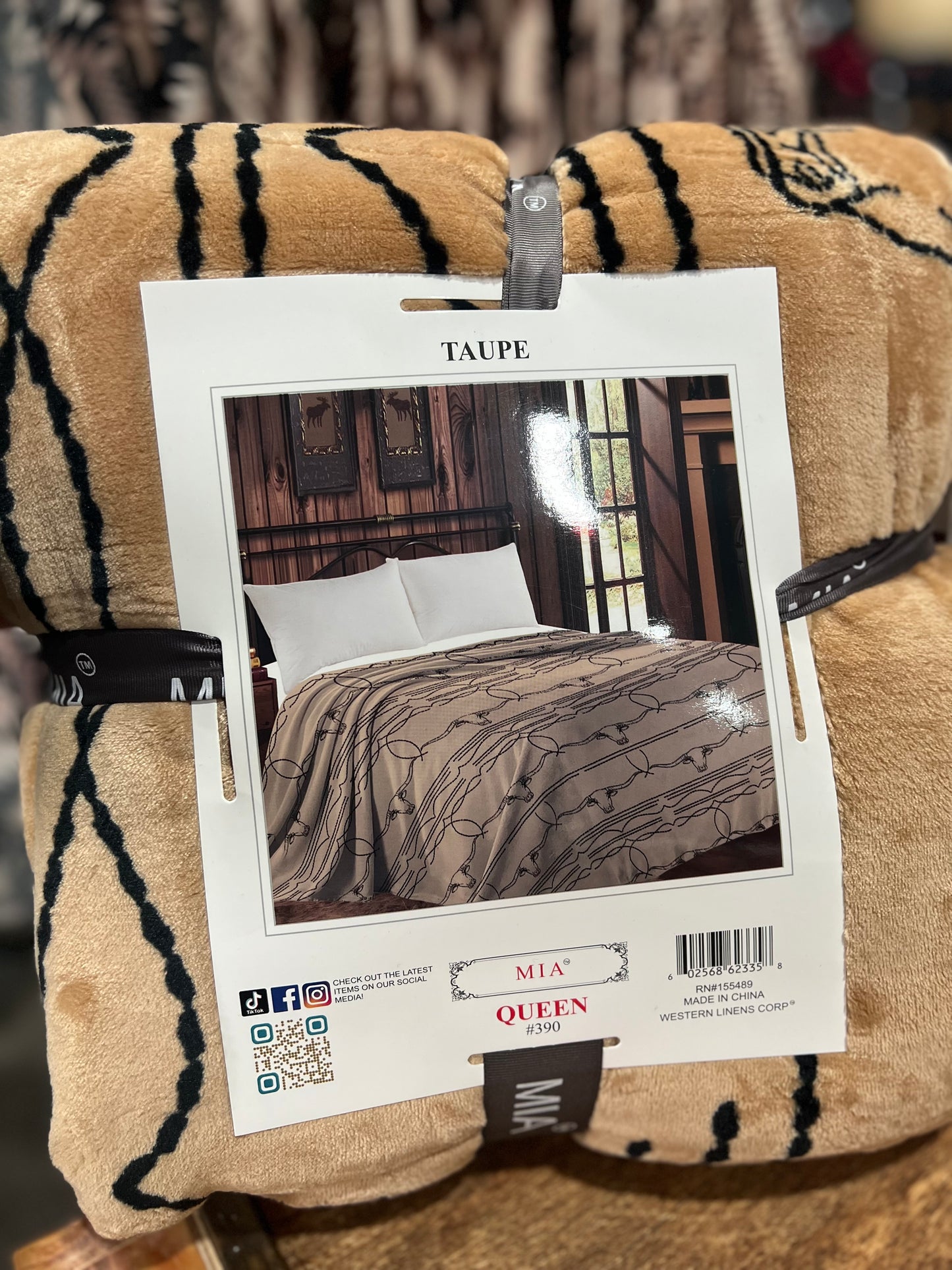 Tan Bootstitch Queen Blanket