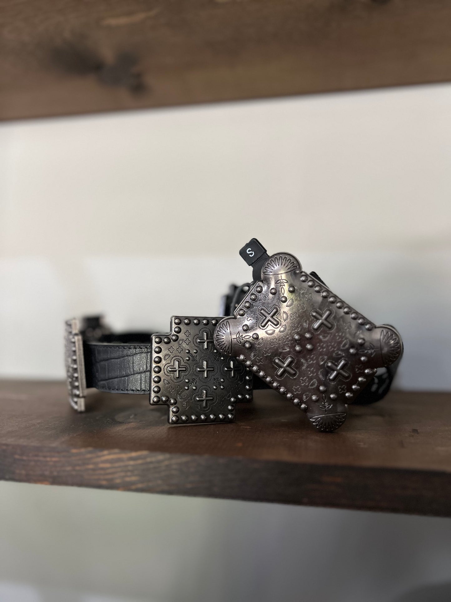 Leather Cross Concho Belt
