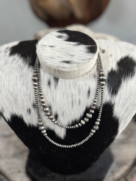 2 Layer Faux Silver Pearl Necklace