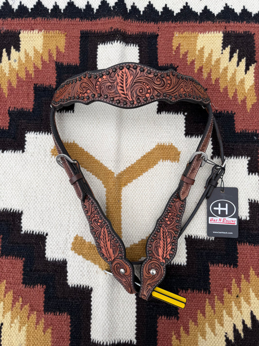 Tooled Feather Headstall