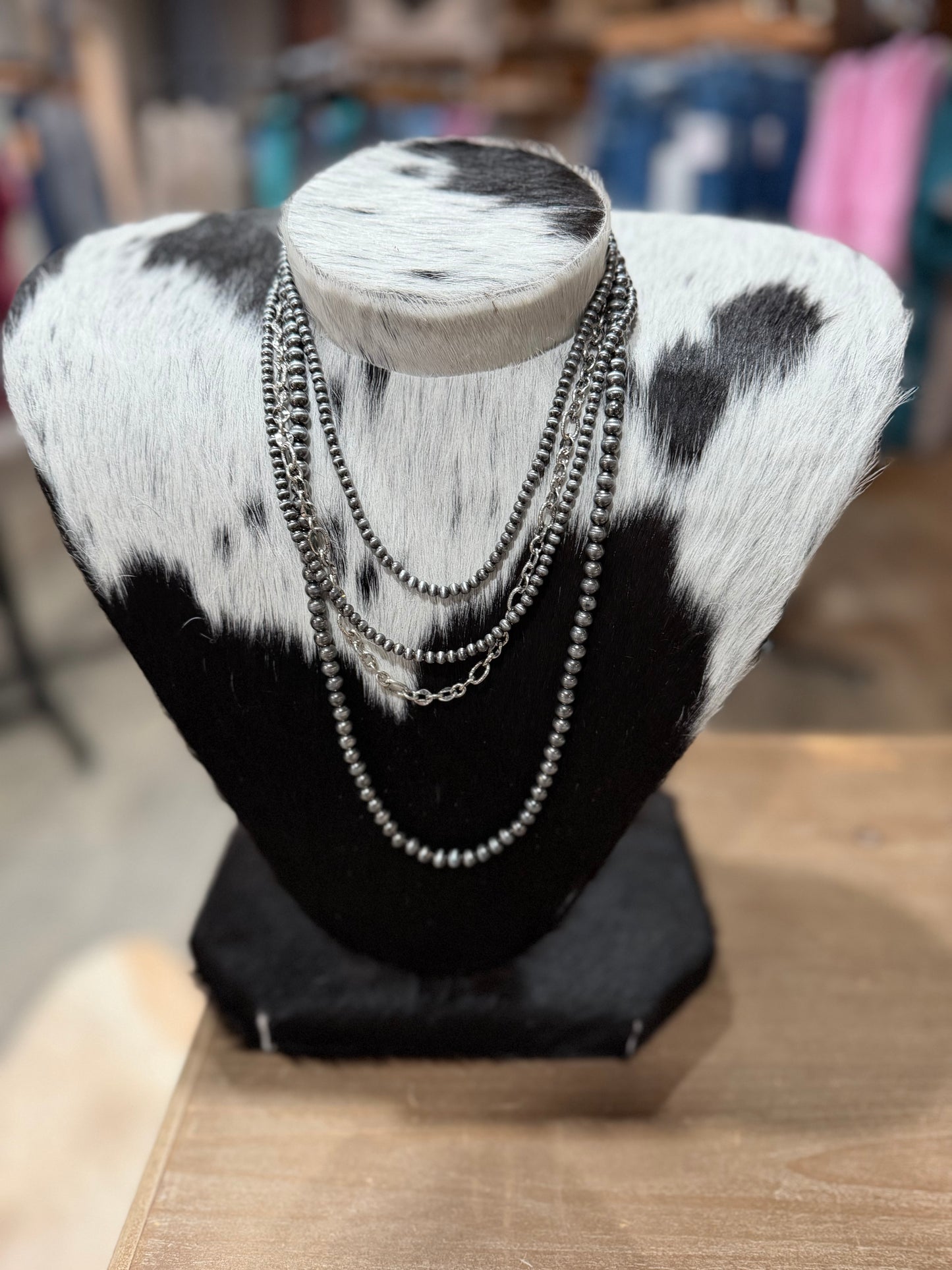 The Mojave Pearl and Chain Layered Necklaces