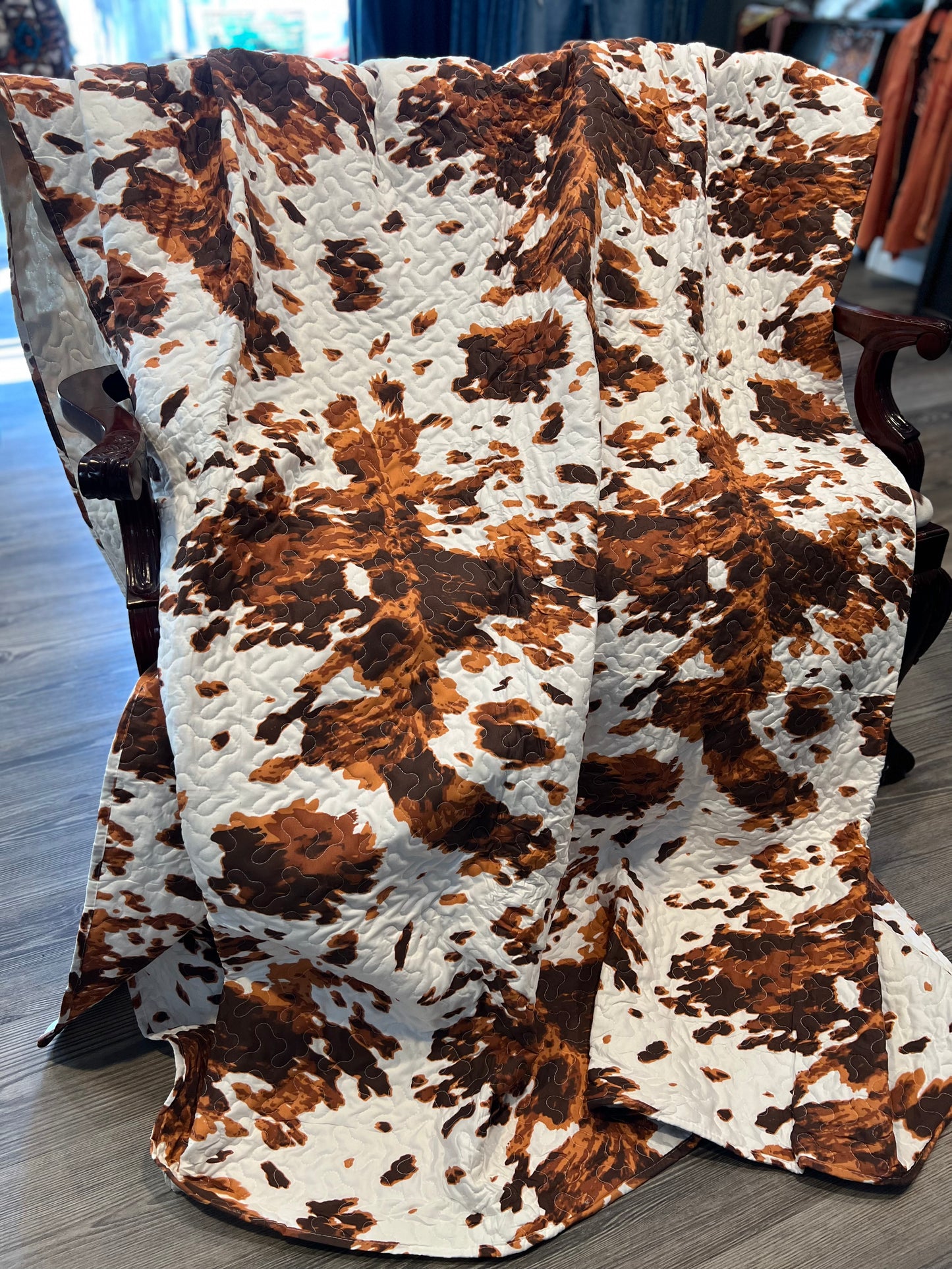 Brindle Cowhide 3 Piece Quilt Bedding Set