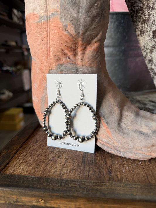 Sterling Silver Pearl Hoops