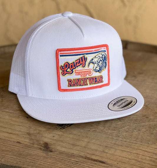 Lazy J Ranch SnapBack White Retro Rope