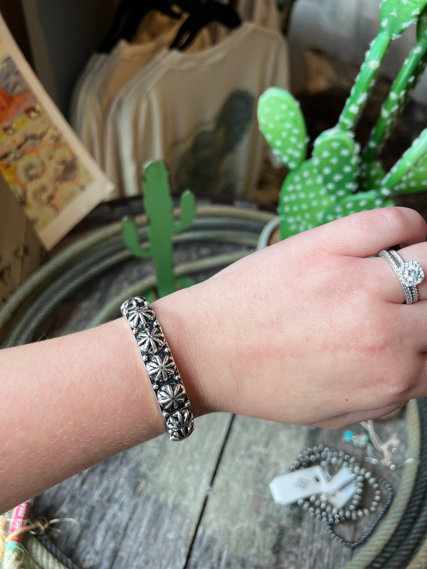 Concho Silver Faux Bracelet